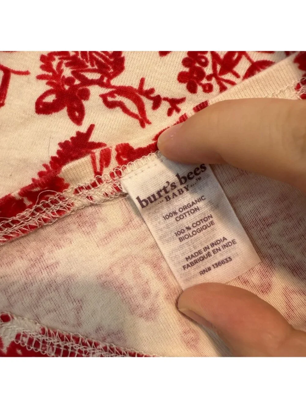 Burts Bees Baby Christmas Dog Bandana Red White
